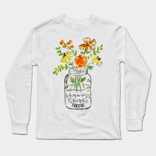 Happiness is being nene floral gift Long Sleeve T-Shirt